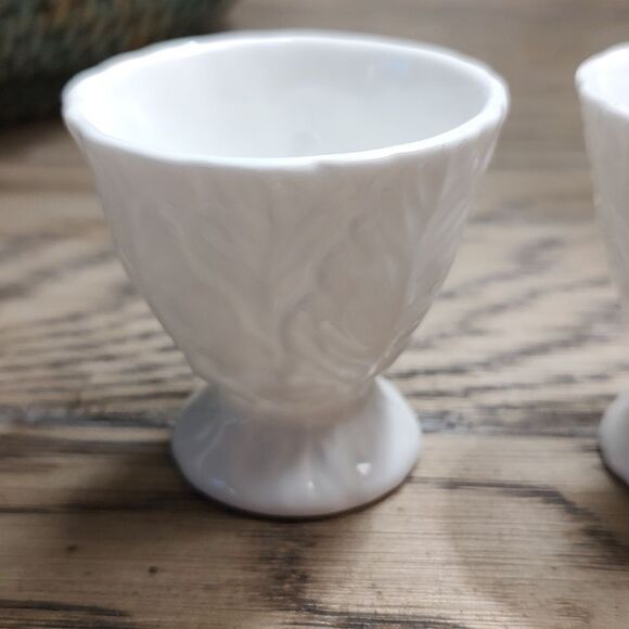 Coalport Countryware White Footed Egg Cup Set of 2 Vintage - Picture 7 of 9